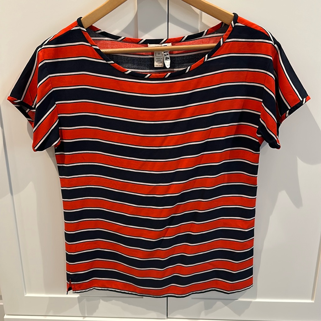 JCrew 100 Silk Striped Top